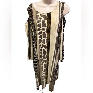 724 / CEST 1946 / Cato 3/4 Sleeve Cold Shoulder Dress Size Medium